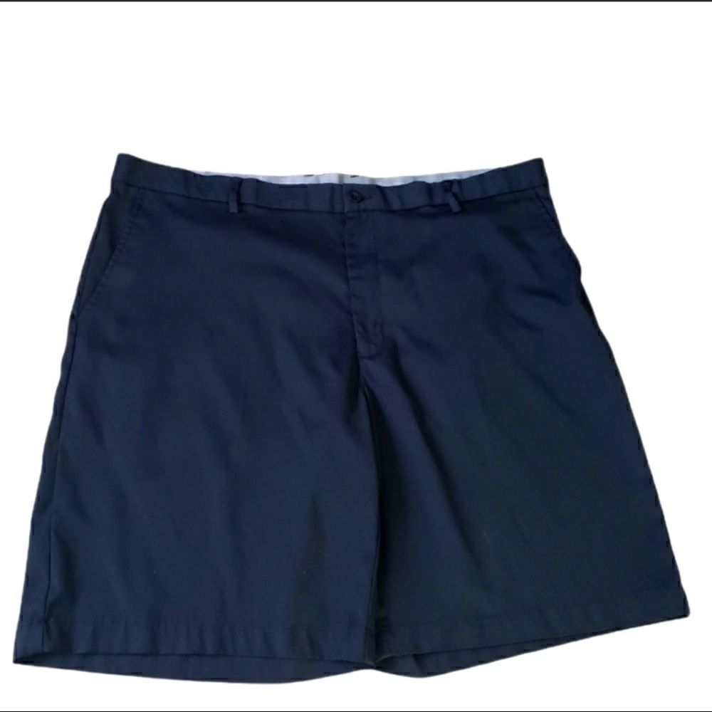 Greg Norman Men Black Solid Golf Shorts 42 Flat Front pockets